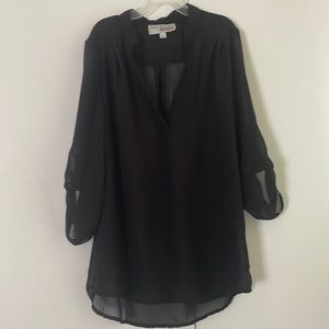 Sheer 3/4 sleeve blouse